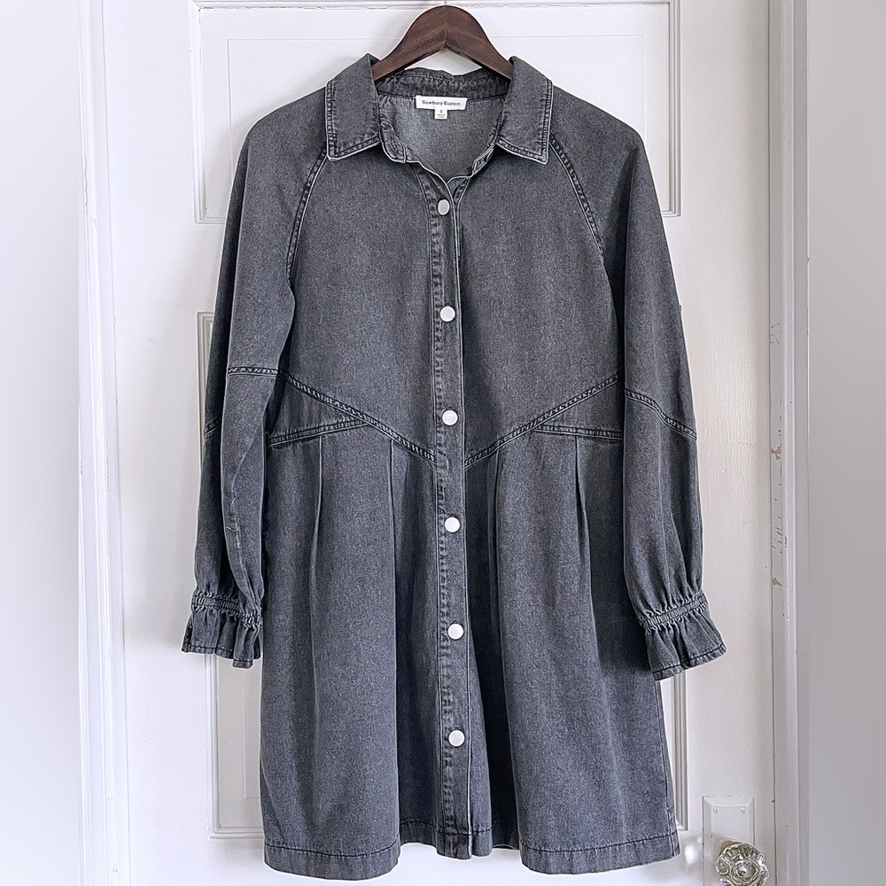 Long Sleeve Denim Mini Shirt Dress